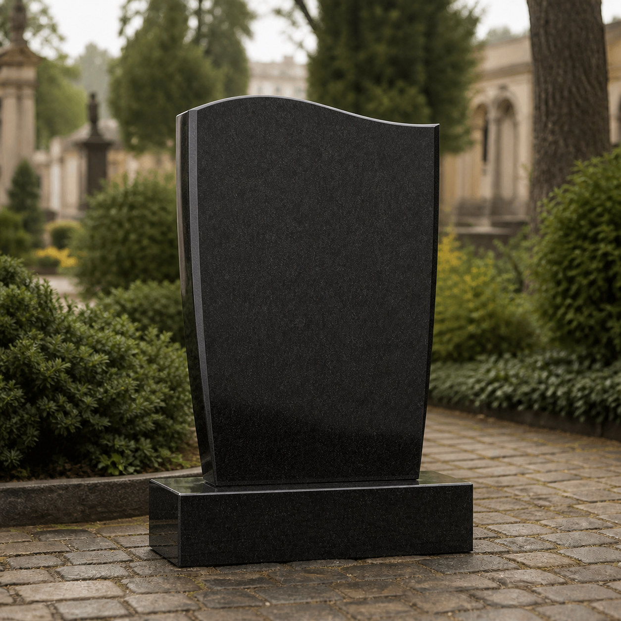 Černá žulová nápisní deska na hrob – Stone Partners